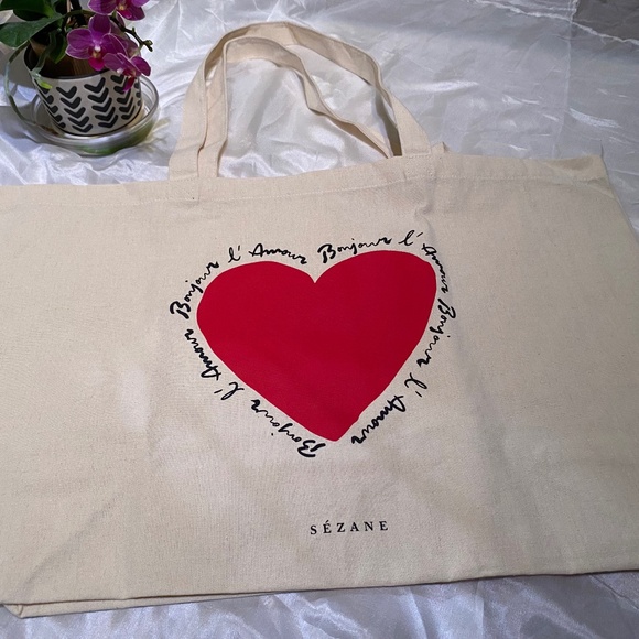 Sezane Tote w/ Red Heart (new) - Picture 2 of 3